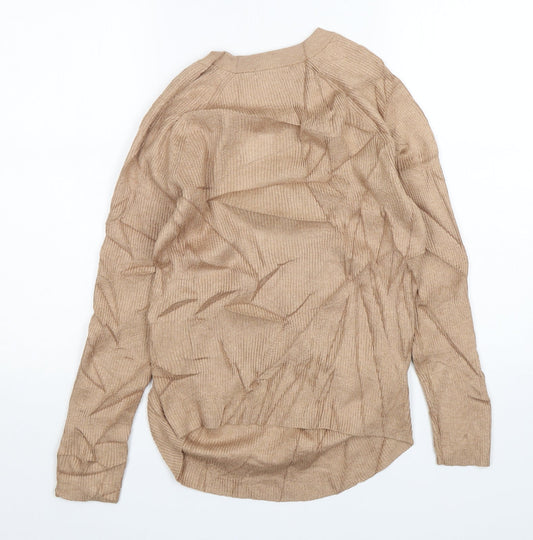 H&M Womens Beige Round Neck Viscose Pullover Jumper Size M