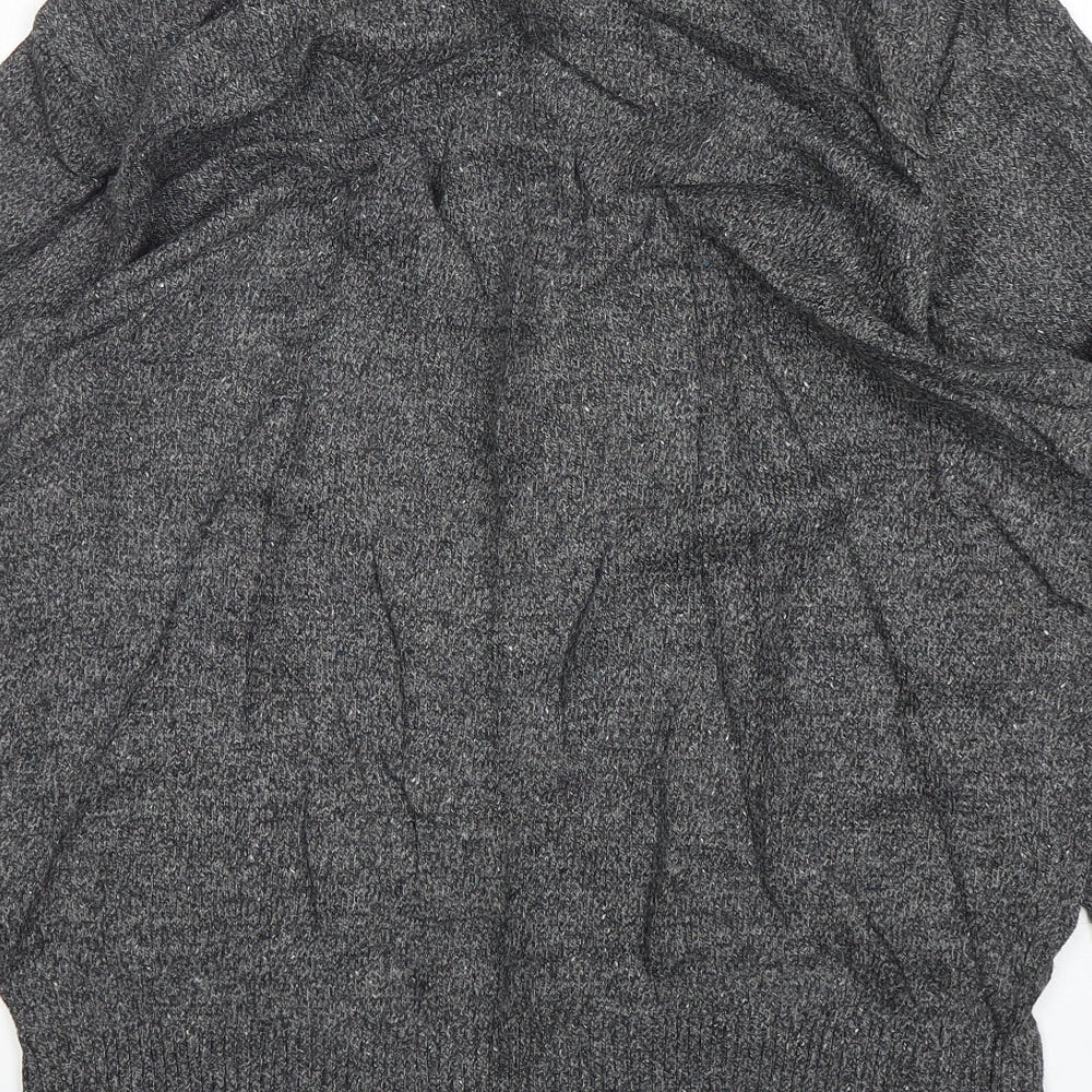 Hollister  Womens Grey Mock Neck  Cotton Pullover Jumper Size L
