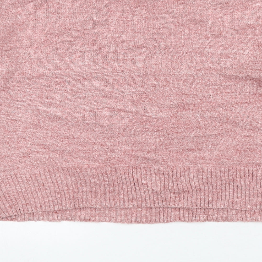 New Look Womens Pink Round Neck Polyester Pullover Jumper Size S