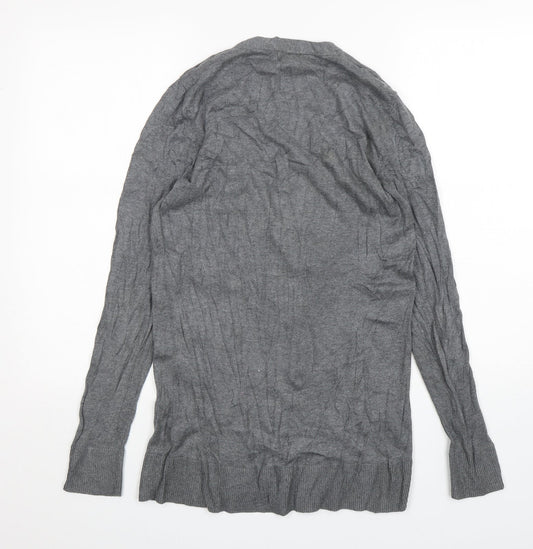 Old Navy Womens Grey V-Neck Cotton Cardigan Jumper Size M