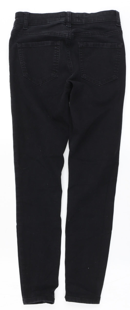 Denim & Co. Womens Black Cotton Skinny Jeans Size 8 L25 in Regular Zip
