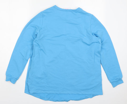 Savior Womens Blue Cotton Pullover Sweatshirt Size S Pullover