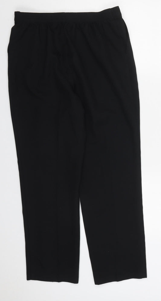 Preworn Womens Black Polyester Trousers Size 30 in L26 in Regular