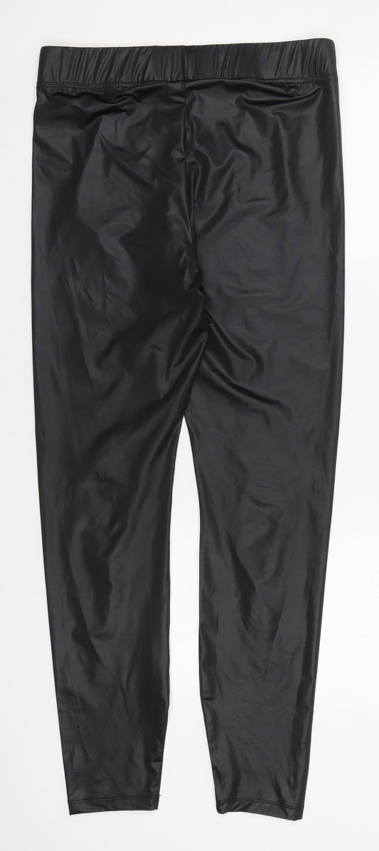 VERO MODA Womens Black Polyester Carrot Leggings Size 14 L28 in