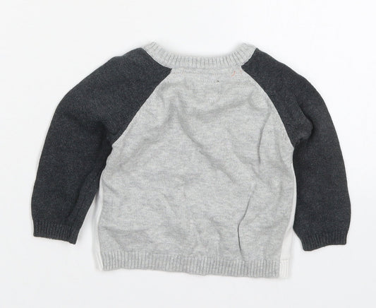 Early Days Baby Grey Cotton Pullover Jumper Size 3-6 Months Pullover - Panda