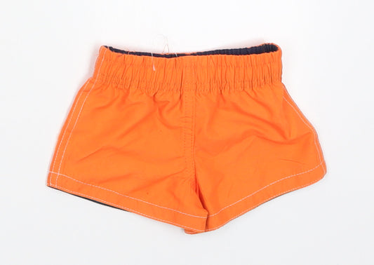 Primark Boys Orange Polyester Cropped Trousers Size 0-3 Months Drawstring - Swim Shorts