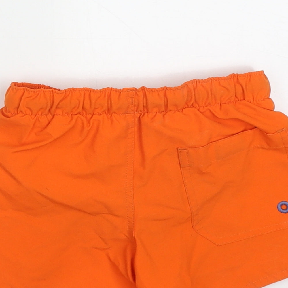 DECATHLON Boys Orange Polyester Sweat Shorts Size 4 Years Regular Tie - surfs on