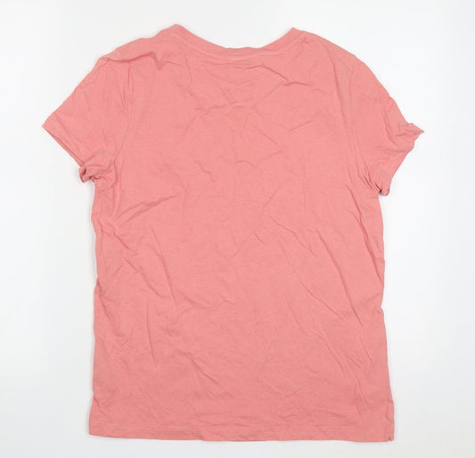 Very Womens Pink Cotton Basic T-Shirt Size 12 Crew Neck - be my happy place