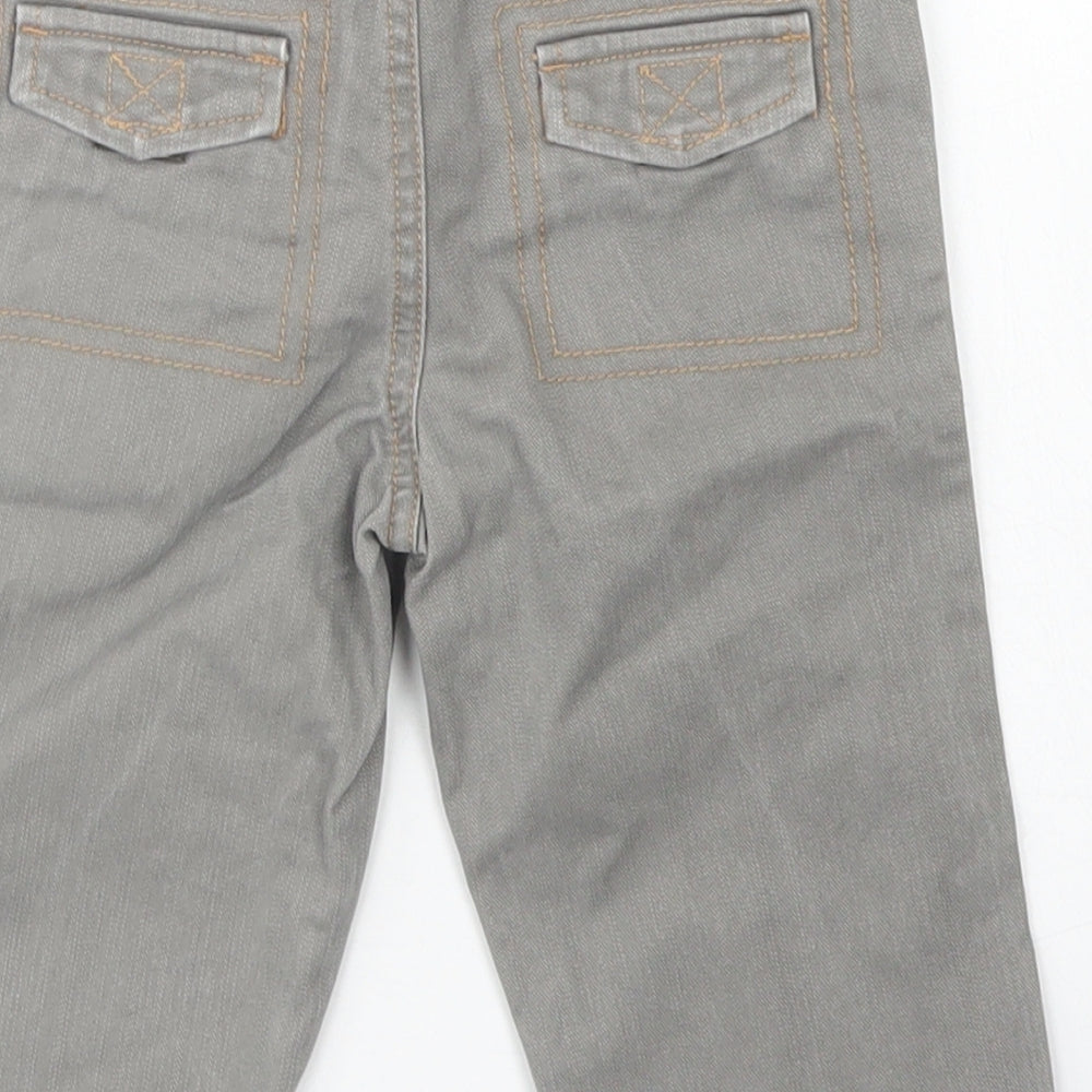 Natalys Boys Grey Cotton Capri Jeans Size 12 Months Hook & Eye