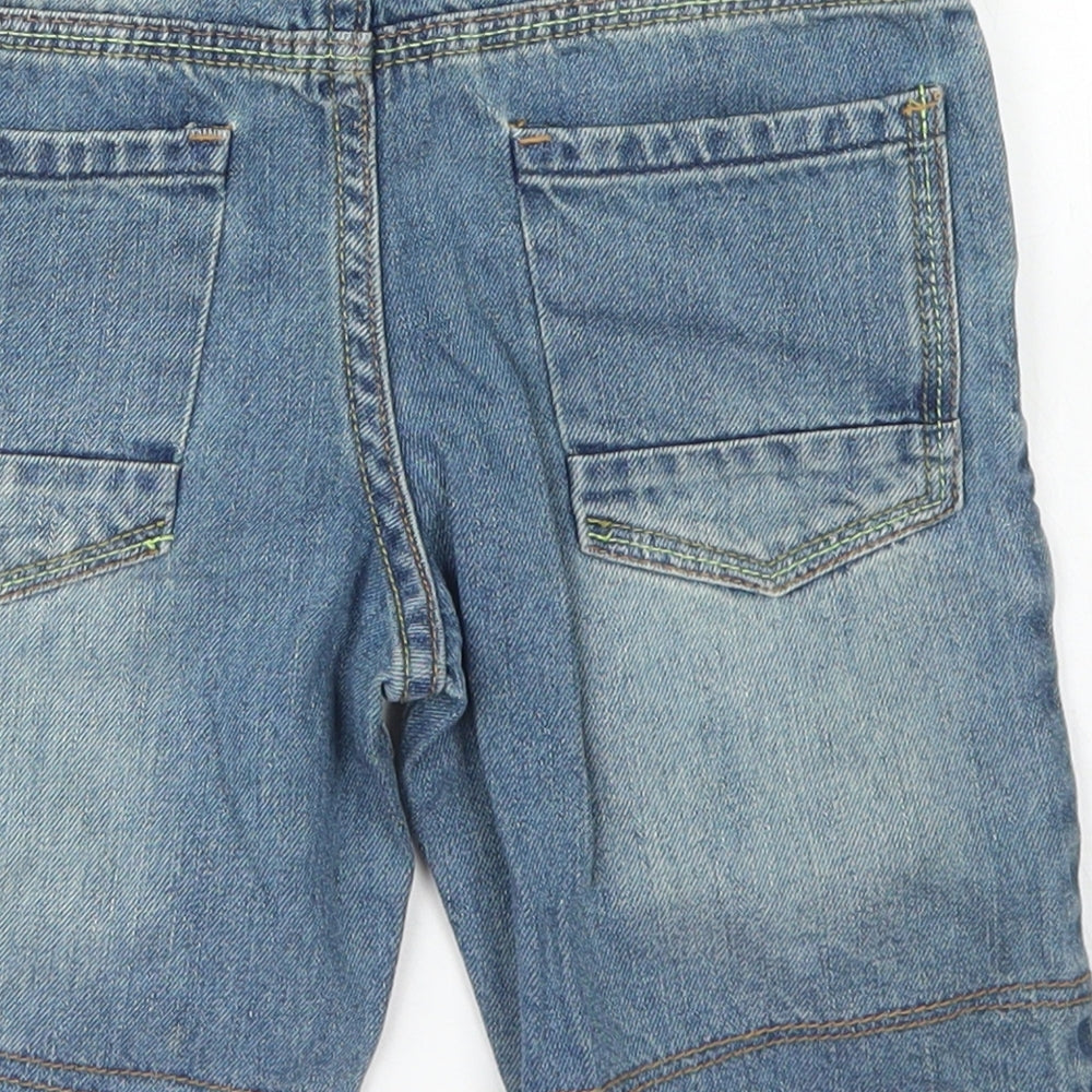 Urban Rascals Boys Blue Cotton Bermuda Shorts Size 6 Years Regular Snap