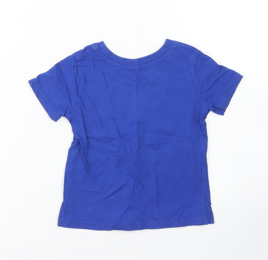 George Boys Black Cotton Basic T-Shirt Size 9-12 Months Crew Neck - Lion