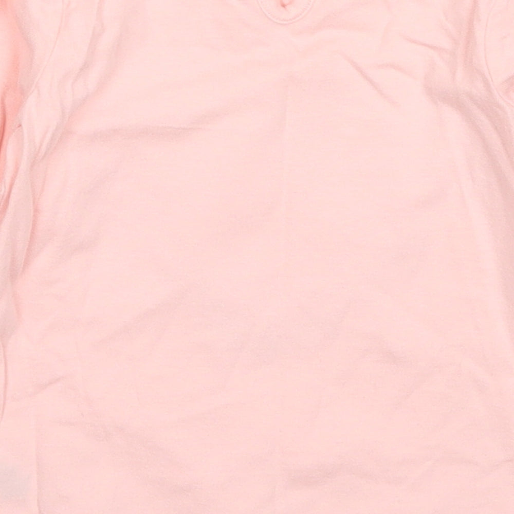 George Girls Pink Cotton Basic T-Shirt Size 6-9 Months Crew Neck Pullover - Hello Sweetie Love Heart