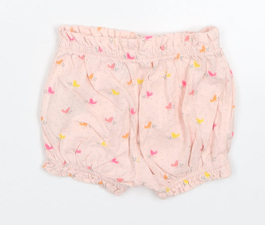 Gap Girls Pink Polka Dot Cotton Cropped Trousers Size 12-18 Months - Bird Print Shorts