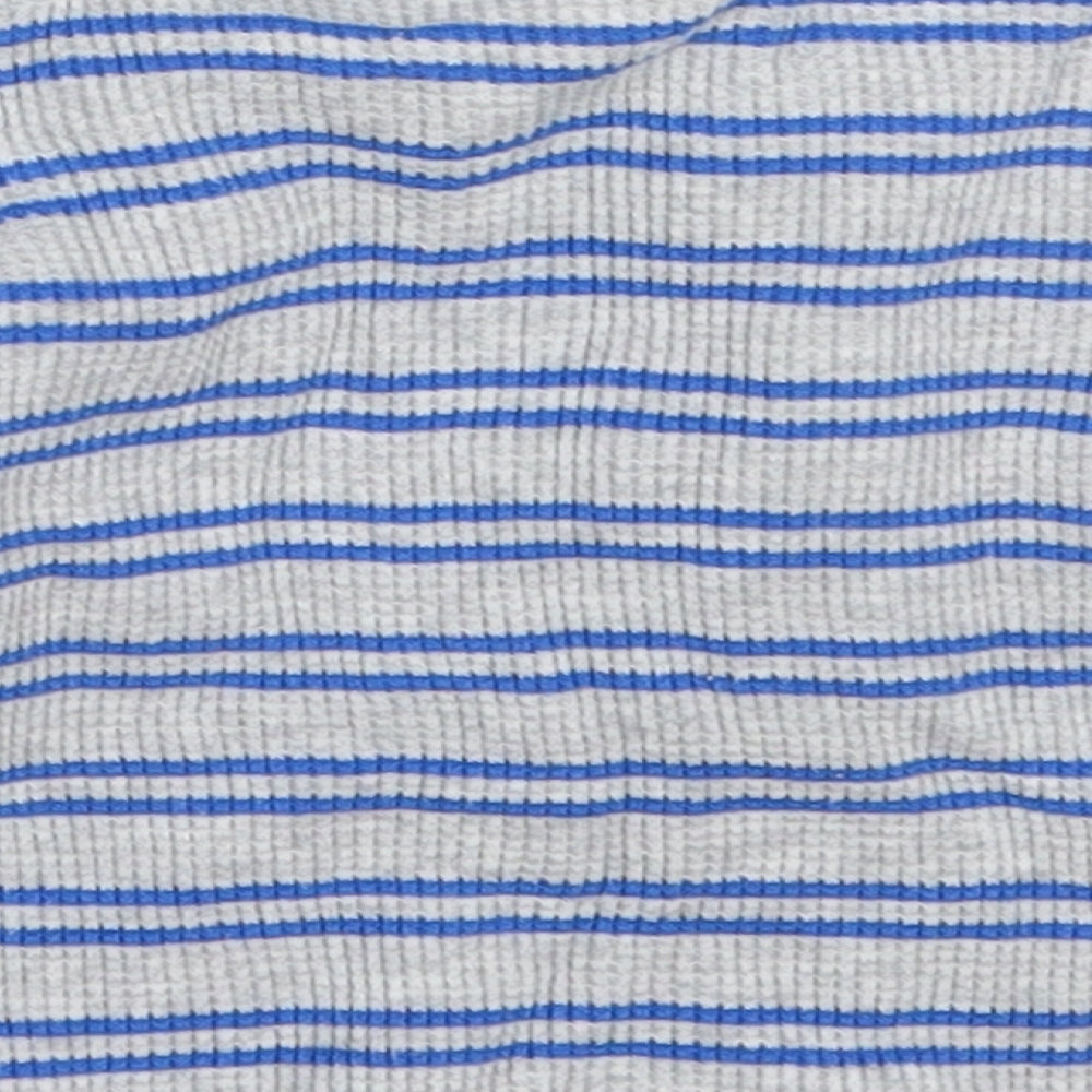 Marks and Spencer Boys Blue Striped Cotton Pullover Jumper Size 6-9 Months Pullover - Paw Print