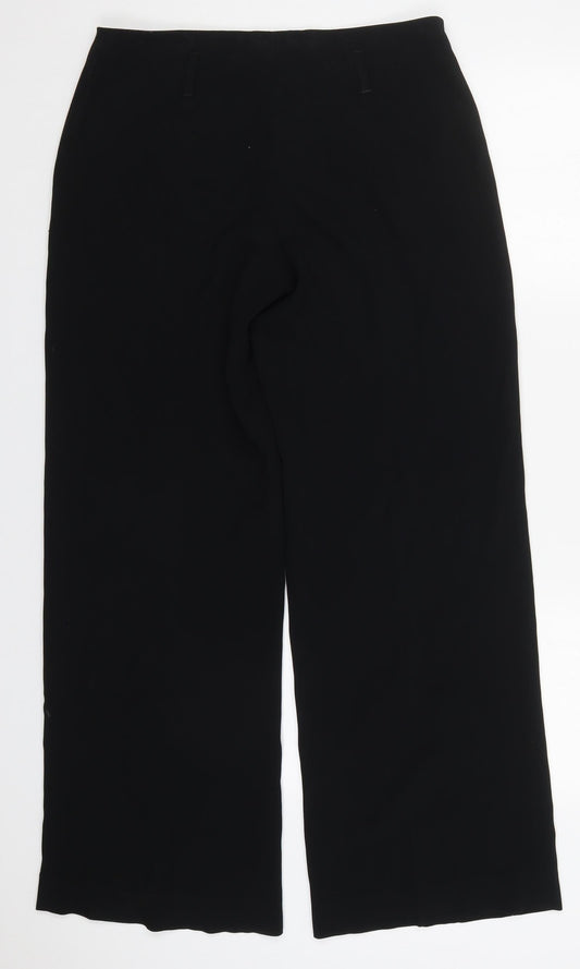 Trombolini Womens Black Polyester Trousers Size 32 in L30 in Regular Hook & Eye