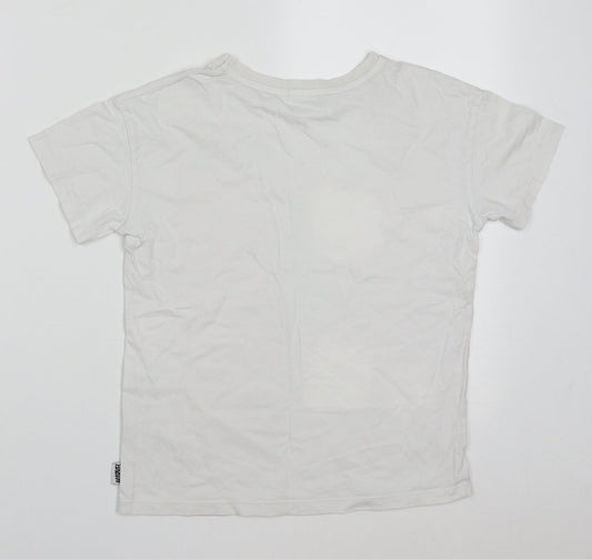 George Boys White Cotton Basic T-Shirt Size 9-10 Years Crew Neck Pullover - Marvel