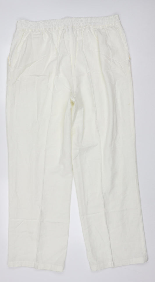 being casual Womens White Cotton Trousers Size 18 L30 in Regular