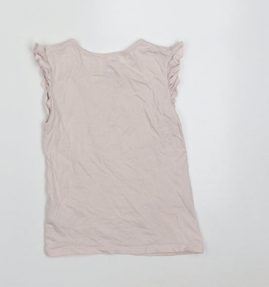 George Girls Pink Cotton Basic T-Shirt Size 4-5 Years Crew Neck Pullover - protect the animals