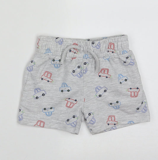 Dunnes Boys Grey Geometric Cotton Shorts Outfit/Set Size 6-9 Months Tie - Cars