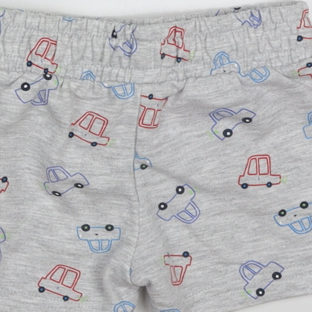 Dunnes Stores Boys Grey Geometric Cotton Shorts Outfit/Set Size 6-9 Months Tie - Cars