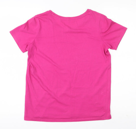 NEXT Womens Pink 100% Cotton Basic T-Shirt Size 6 Round Neck