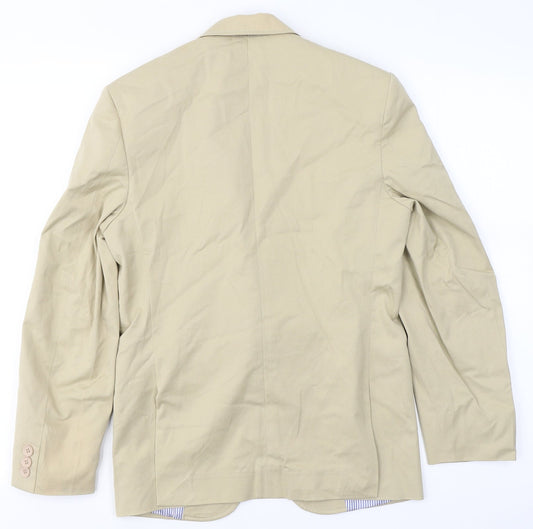 Brookfield Womens Beige Cotton Jacket Blazer Size 12