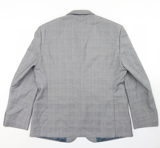Taylor & Wright Mens Grey Plaid Polyester Jacket Blazer Size 46 - Tailored fit