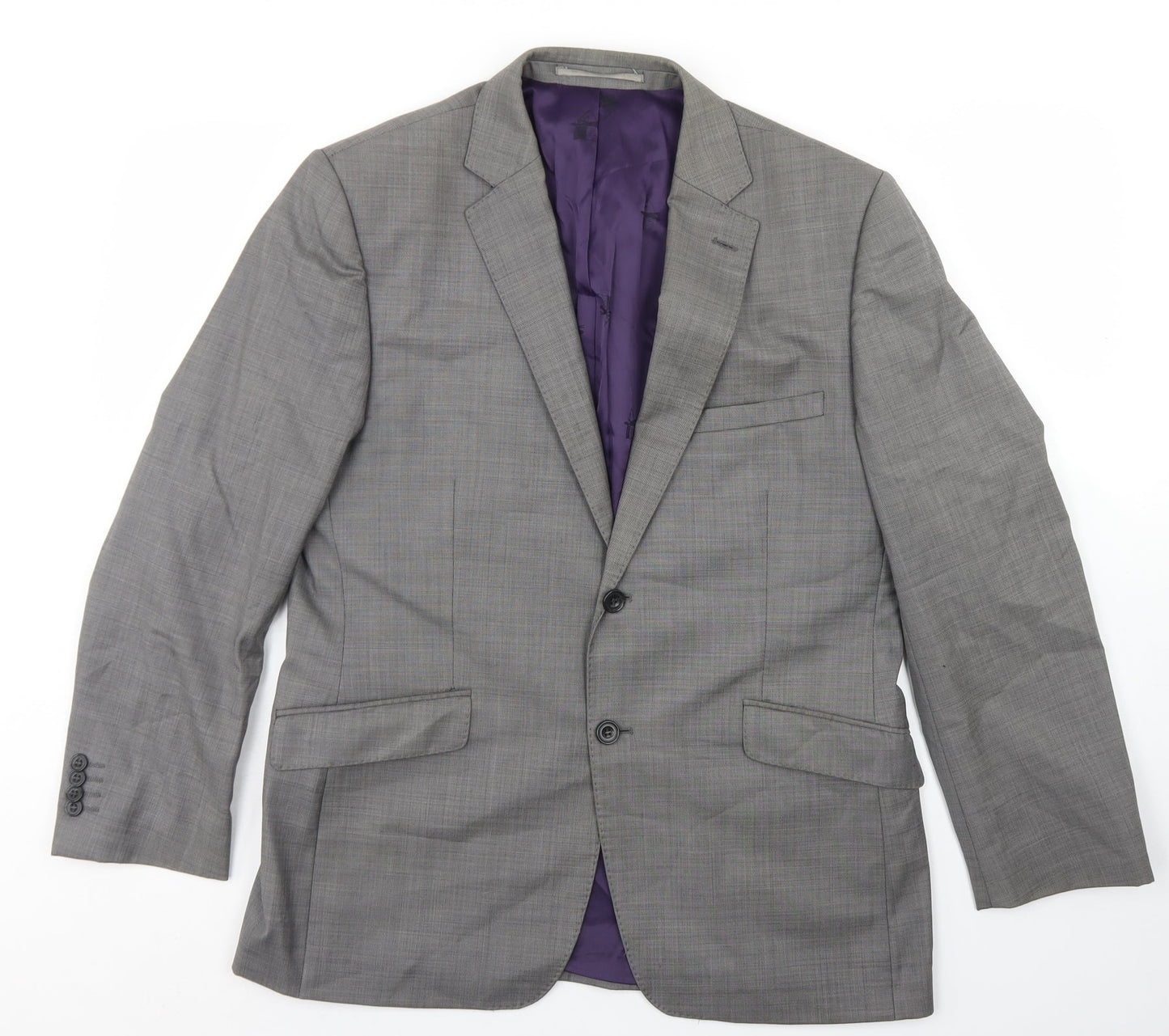 Paul Costelloe Mens Grey Polyester Jacket Blazer Size 40