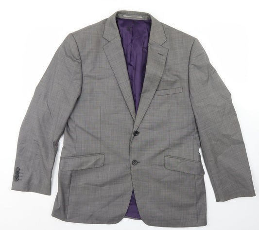 Paul Costelloe Mens Grey  Polyester Jacket Blazer Size 40