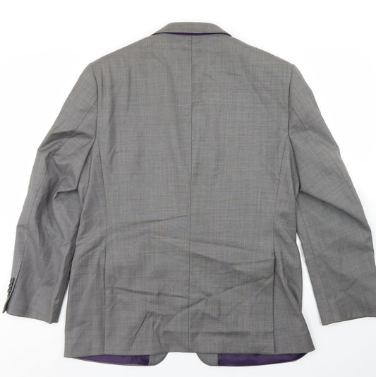 Paul Costelloe Mens Grey  Polyester Jacket Blazer Size 40