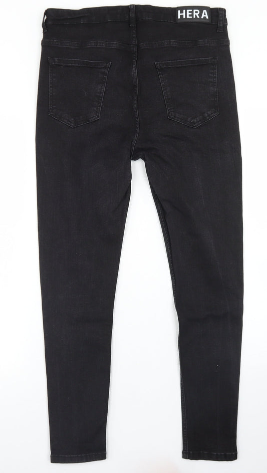 Hera Womens Black Cotton Skinny Jeans Size 32 in L26 in Regular Button