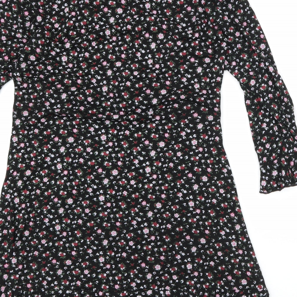 I SAW IT FIRST Womens Multicoloured Floral Viscose A-Line Size 12 V-Neck Pullover