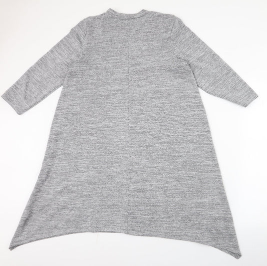 Papaya Womens Grey Polyester Trapeze & Swing Size M High Neck Pullover