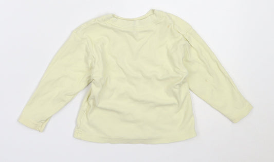 St Bernard Girls Yellow Cotton Basic T-Shirt Size 12-18 Months Round Neck