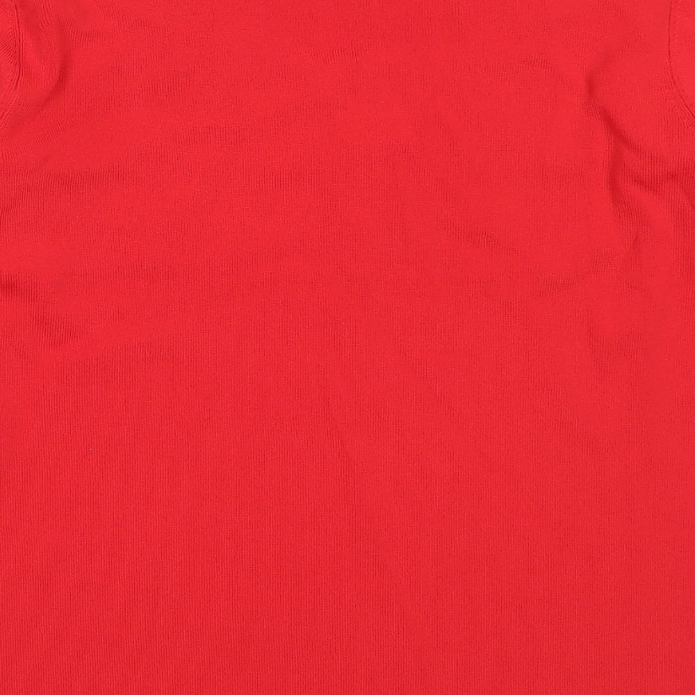 Viola Womens Red V-Neck Viscose Pullover Jumper Size M