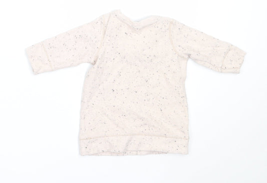 NEXT Girls Ivory Cotton Pullover Jumper Size 0-3 Months