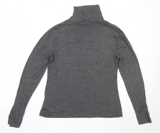 New Look Womens Grey Roll Neck Viscose Pullover Jumper Size 16