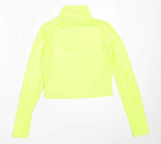 H&M Womens Green High Neck Polyester Pullover Jumper Size S