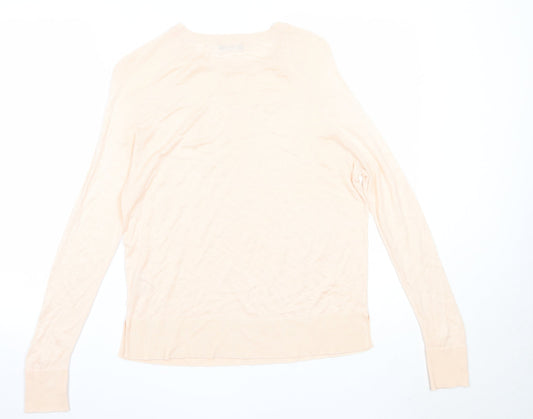 M&Co Womens Pink Round Neck Viscose Pullover Jumper Size 10