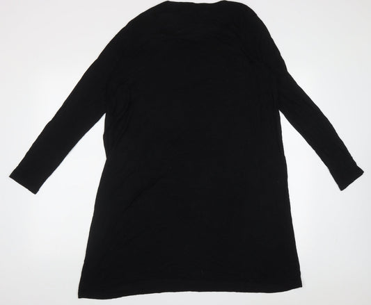 Studio Womens Black Viscose A-Line Size 14 Crew Neck Pullover