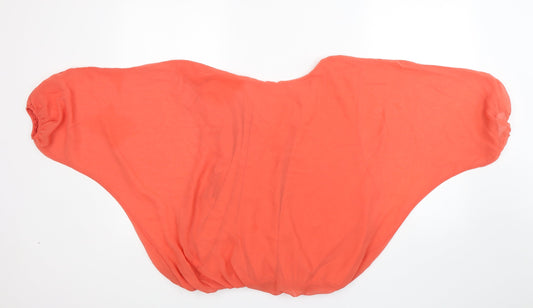 Select Womens Orange Polyester Basic Blouse Size 12 Round Neck