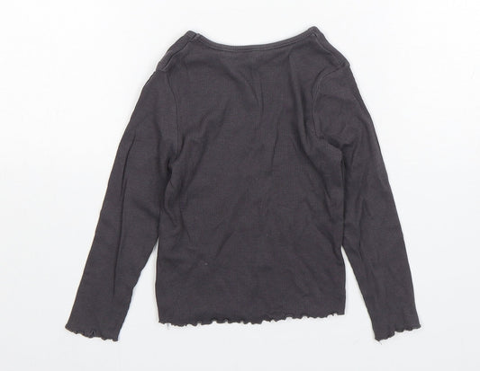 George Boys Grey Cotton Basic T-Shirt Size 3-4 Years Round Neck