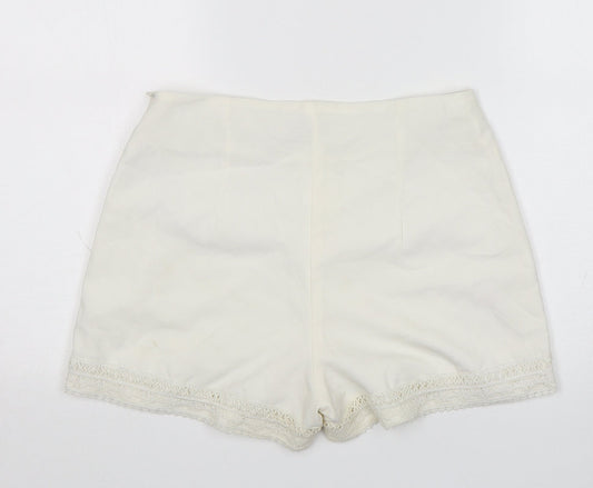 Boohoo Womens White Polyester Sailor Shorts Size 10 L3 in Regular Zip