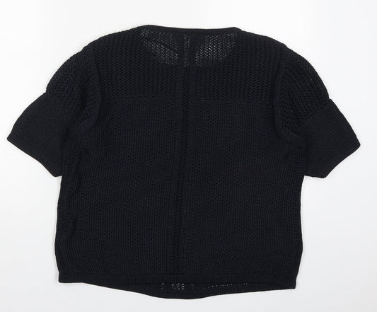 Marks and Spencer Womens Blue Round Neck Polyester Pullover Jumper Size 14