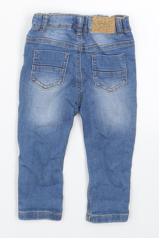 Mayoral Baby Blue Cotton Capri Jeans Size 3-6 Months Button