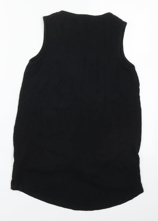 River Island Womens Black Viscose Basic Tank Size 6 Round Neck