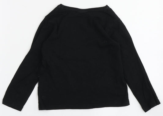 Matalan Girls Black 100% Cotton Basic T-Shirt Size 4 Years Round Neck - Be You