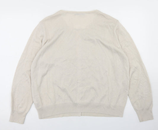 Autograph Womens Beige Crew Neck Acrylic Cape Jumper Size 18