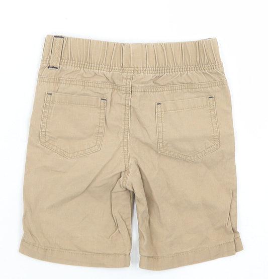 Primark Boys Brown Cotton Cropped Trousers Size 12-18 Months Drawstring