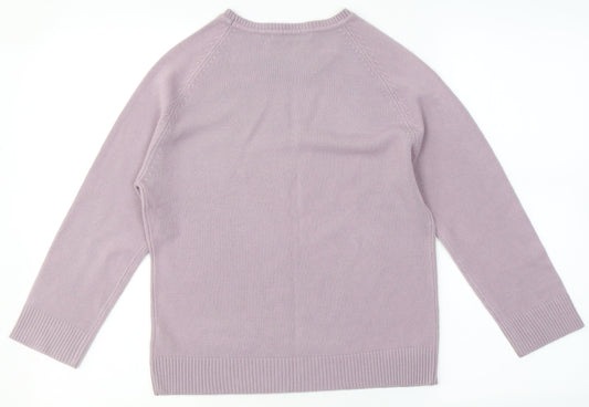 Dunnes Stores Womens Pink Round Neck Acrylic Pullover Jumper Size M